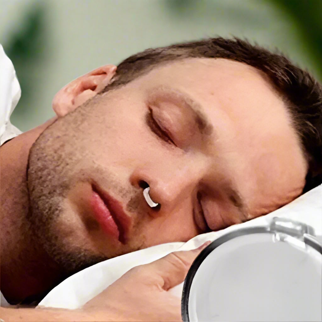 SomniClear anti-snoring device while sleeping